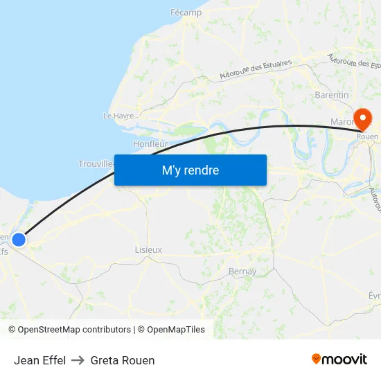 Jean Effel to Greta Rouen map