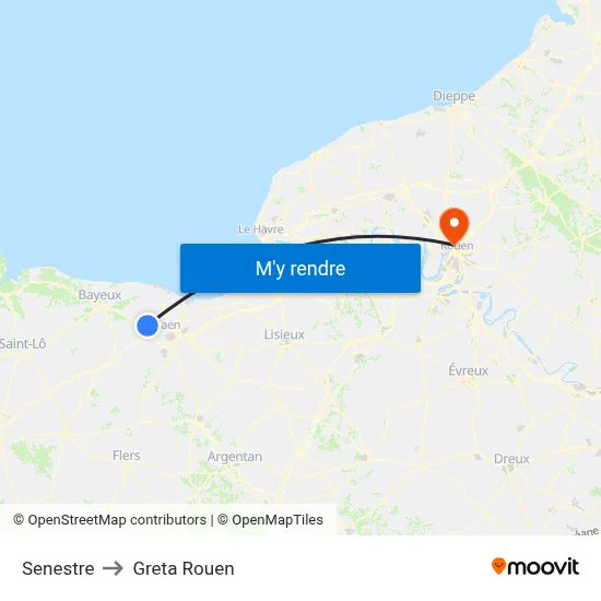 Senestre to Greta Rouen map