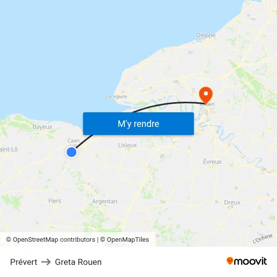 Prévert to Greta Rouen map