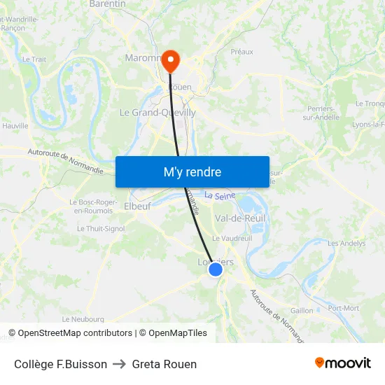 Collège F.Buisson to Greta Rouen map