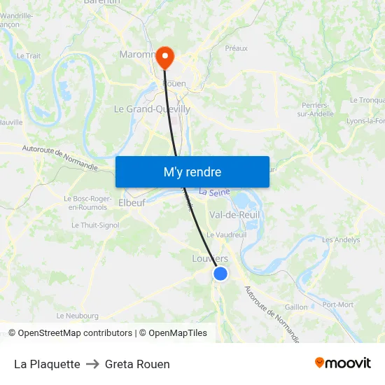 La Plaquette to Greta Rouen map