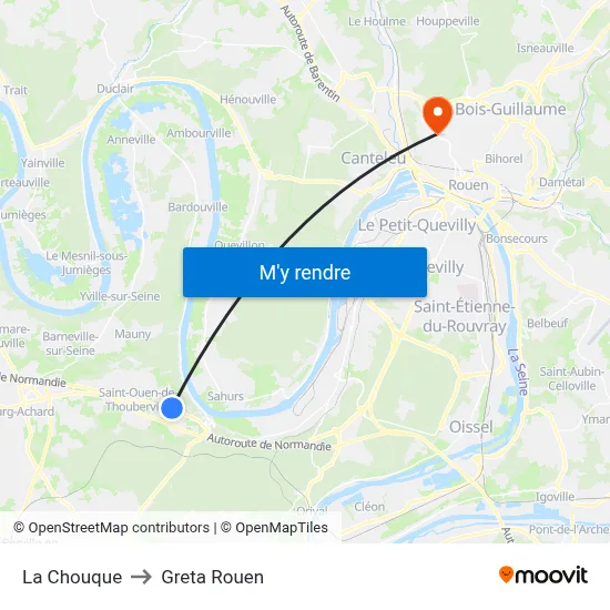 La Chouque to Greta Rouen map
