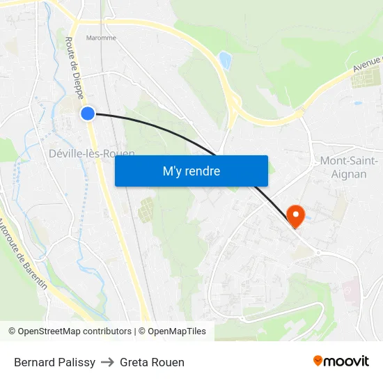 Bernard Palissy to Greta Rouen map