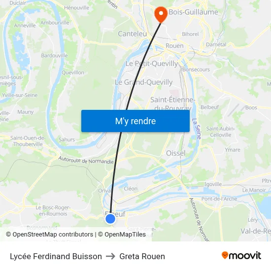 Lycée Ferdinand Buisson to Greta Rouen map