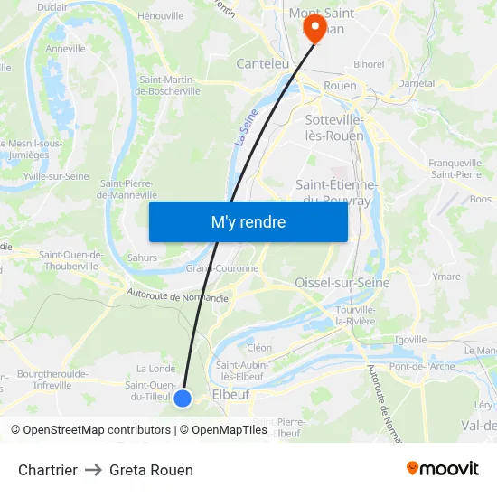 Chartrier to Greta Rouen map