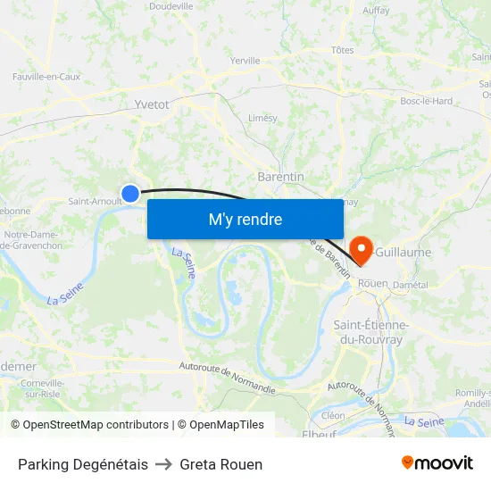 Parking Degénétais to Greta Rouen map