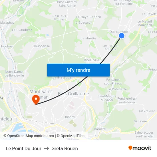 Le Point Du Jour to Greta Rouen map