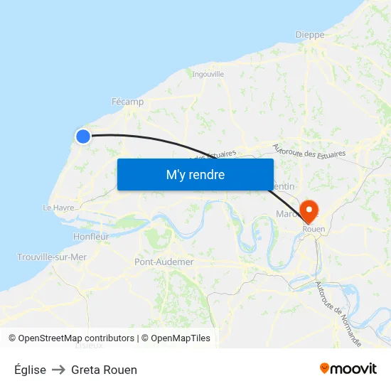 Église to Greta Rouen map