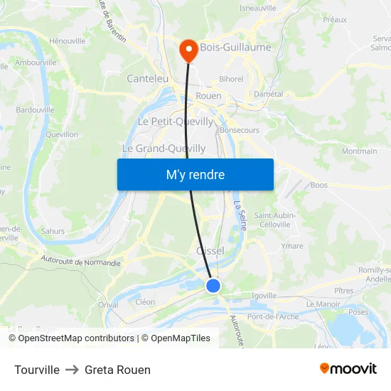 Tourville to Greta Rouen map