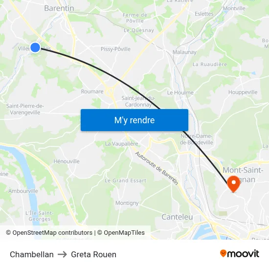 Chambellan to Greta Rouen map