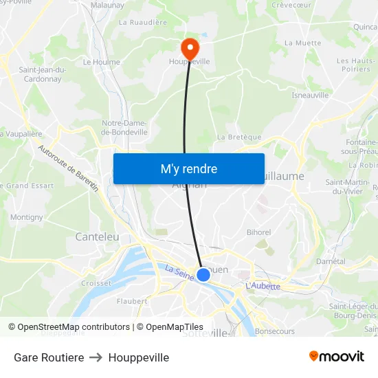 Gare Routiere to Houppeville map