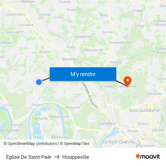 Église De Saint-Paër to Houppeville map