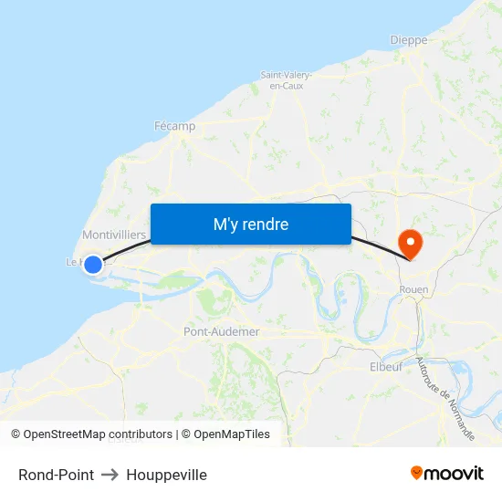 Rond-Point to Houppeville map