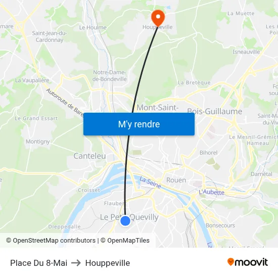 Place Du 8-Mai to Houppeville map
