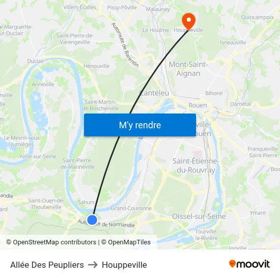 Allée Des Peupliers to Houppeville map