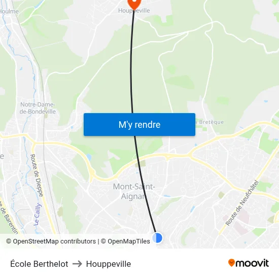 École Berthelot to Houppeville map