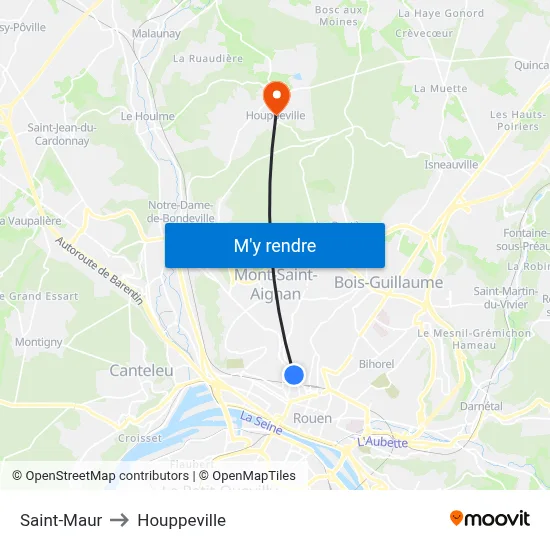 Saint-Maur to Houppeville map