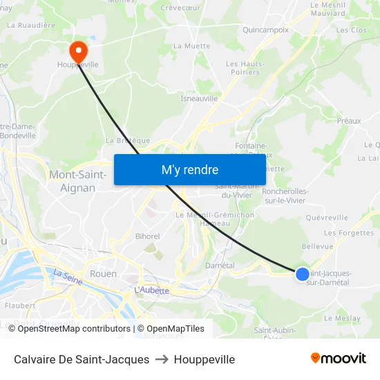 Calvaire De Saint-Jacques to Houppeville map