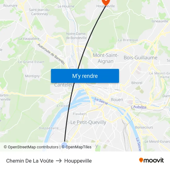 Chemin De La Voûte to Houppeville map