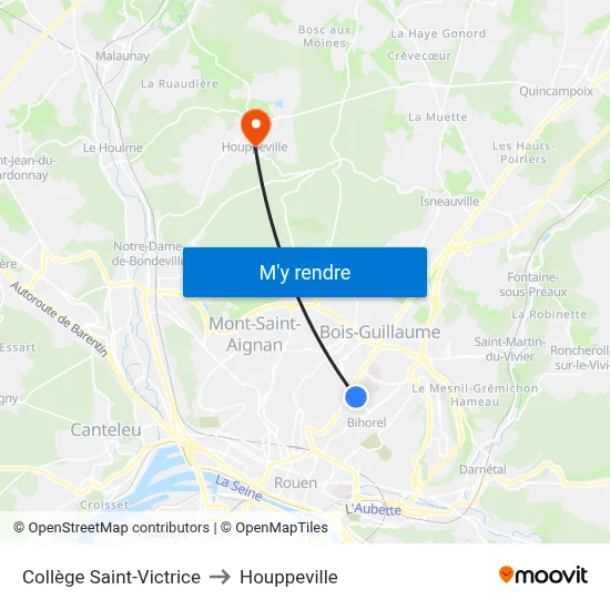Collège Saint-Victrice to Houppeville map