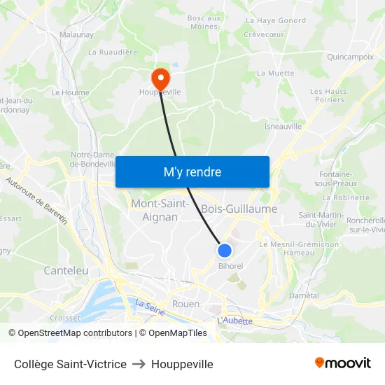 Collège Saint-Victrice to Houppeville map