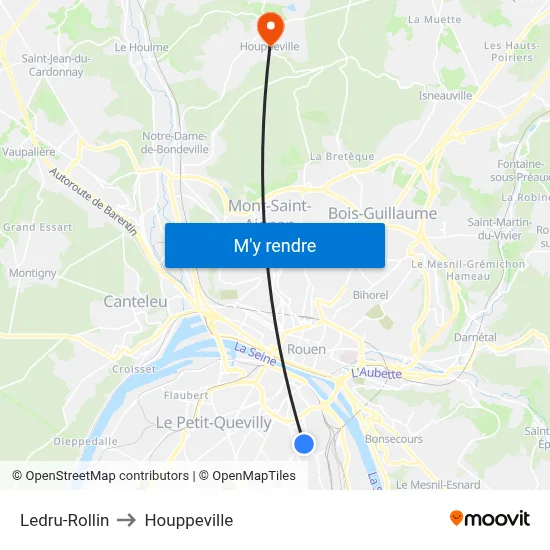 Ledru-Rollin to Houppeville map