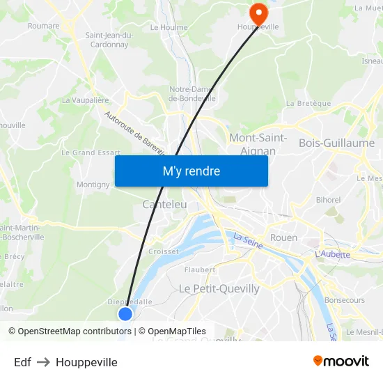 Edf to Houppeville map