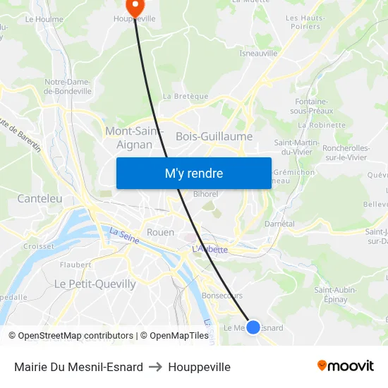 Mairie Du Mesnil-Esnard to Houppeville map