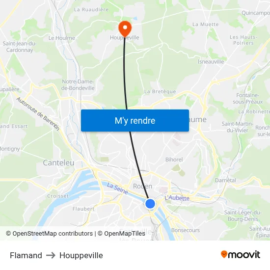 Flamand to Houppeville map
