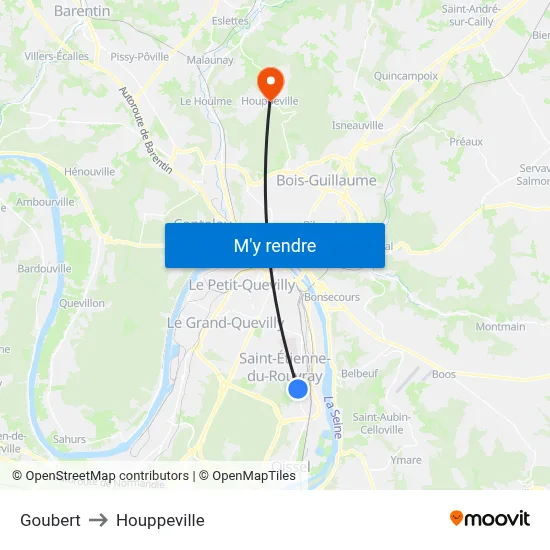 Goubert to Houppeville map