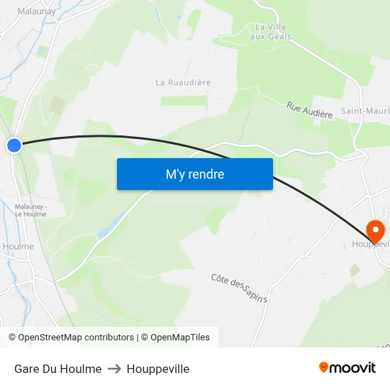 Gare Du Houlme to Houppeville map