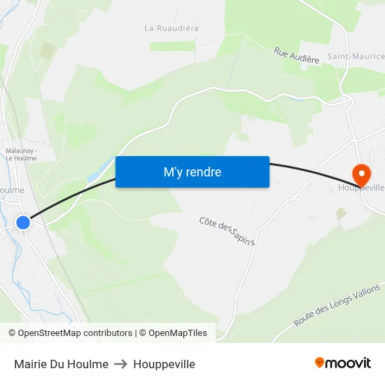 Mairie Du Houlme to Houppeville map