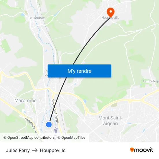 Jules Ferry to Houppeville map