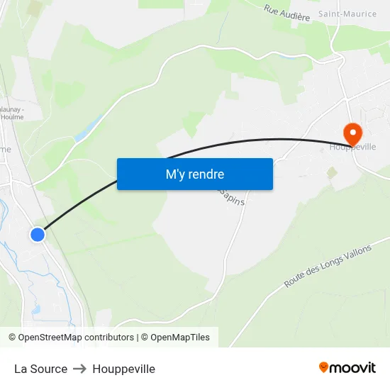 La Source to Houppeville map