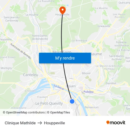 Clinique Mathilde to Houppeville map