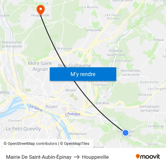 Mairie De Saint-Aubin-Épinay to Houppeville map