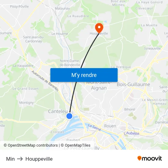 Min to Houppeville map