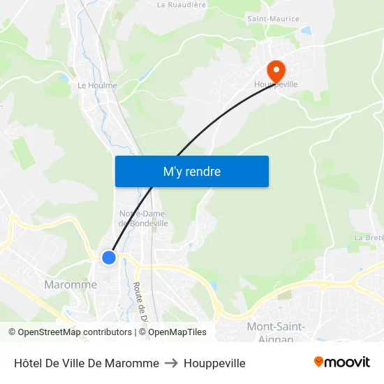 Hôtel De Ville De Maromme to Houppeville map