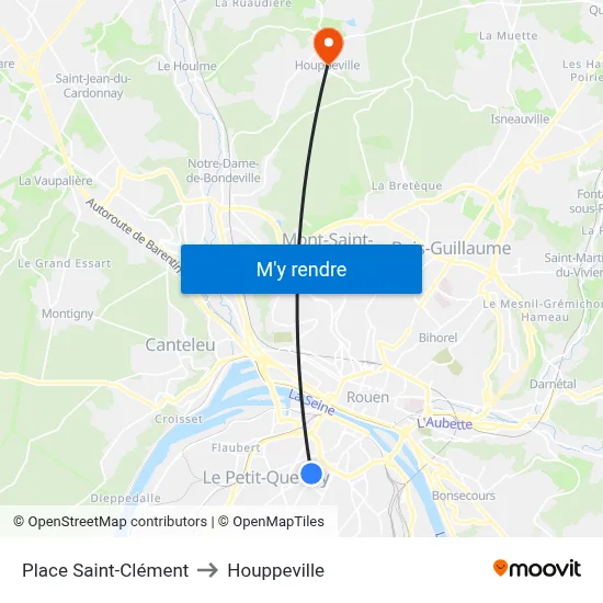 Place Saint-Clément to Houppeville map