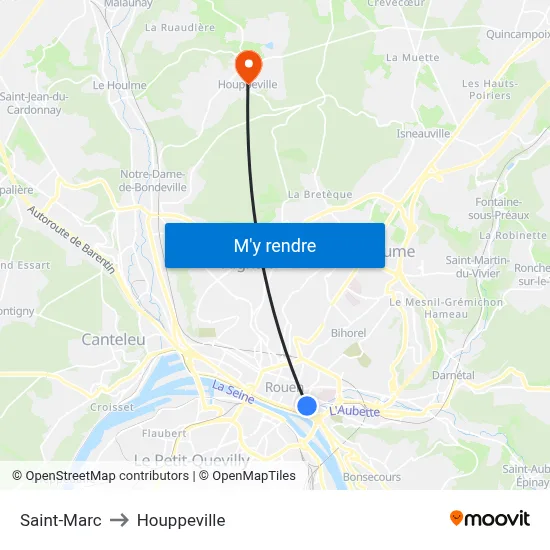 Saint-Marc to Houppeville map