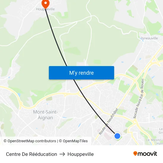 Centre De Rééducation to Houppeville map