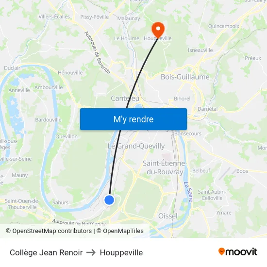 Collège Jean Renoir to Houppeville map