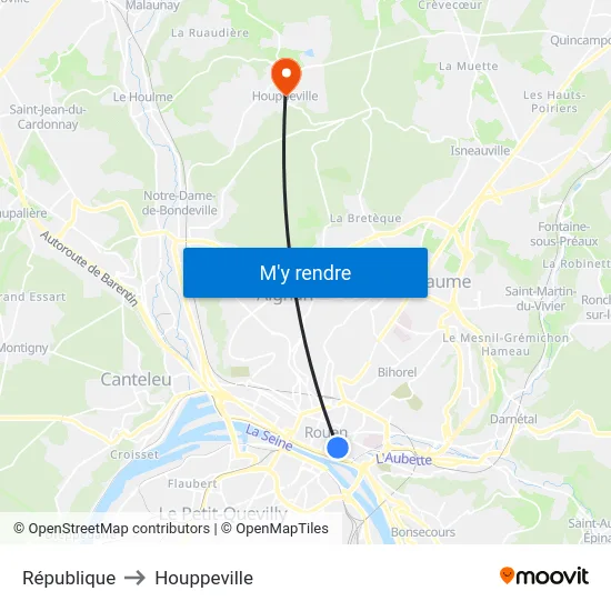 République to Houppeville map