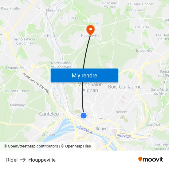 Ridel to Houppeville map