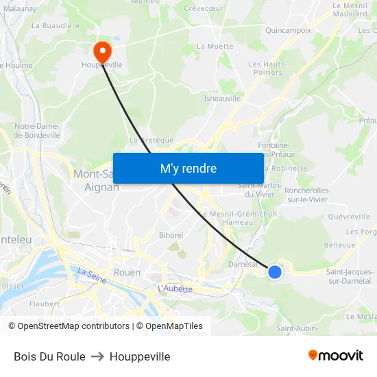 Bois Du Roule to Houppeville map