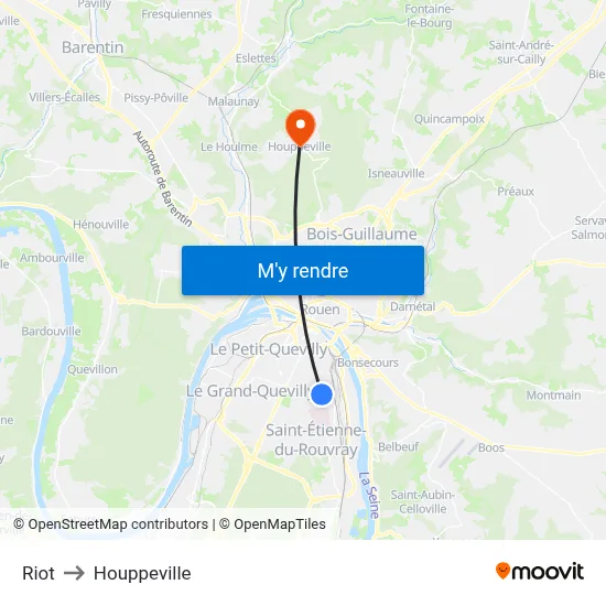 Riot to Houppeville map