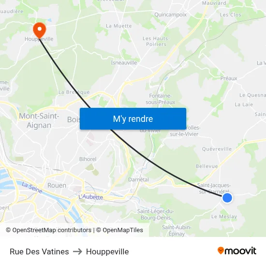 Rue Des Vatines to Houppeville map
