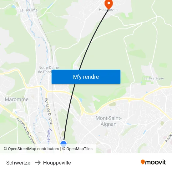 Schweitzer to Houppeville map