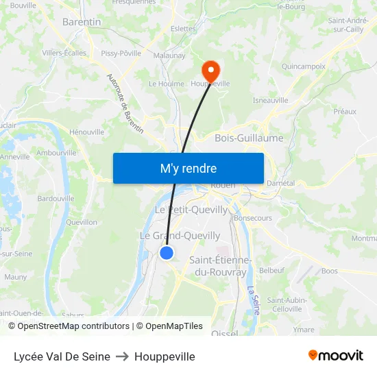 Lycée Val De Seine to Houppeville map