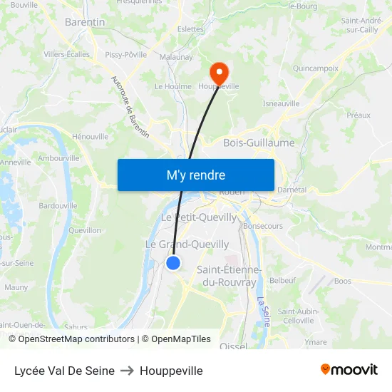 Lycée Val De Seine to Houppeville map